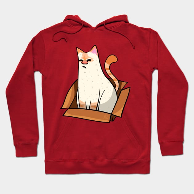 Red Point Siamese Cat in a Box Design Hoodie by KPrimeArt